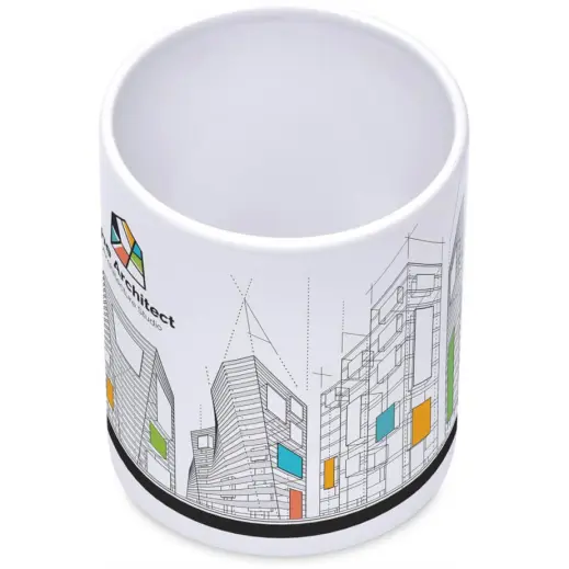 Altitude Mural Sublimation Ceramic Stationery Cup Branded Top